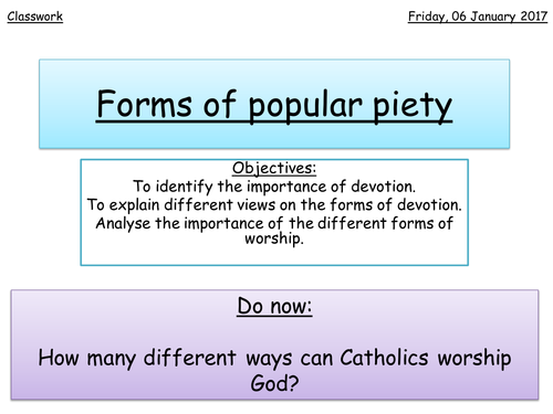 Forms of Popular Piety - Lesson 6