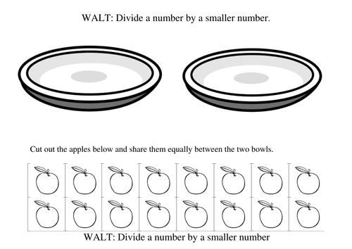 Cut and Stick Dividing/Sharing Activity