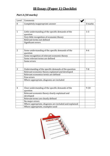 IB Essay Checklist:Paper 1