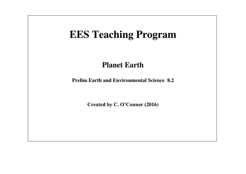 Planet Earth - Year 11 Earth and Environmental Science Program