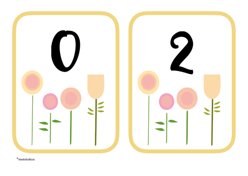Counting Maths displays 2s 3s 5s 10s with lovely flower design