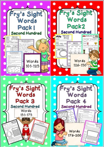 fry-s-sight-words-pack-2nd-hundred-bundle-teaching-resources