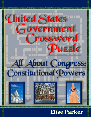 Congress Crossword Puzzle: Constitutional Powers (U.S. Government Puzzle Worksheets)
