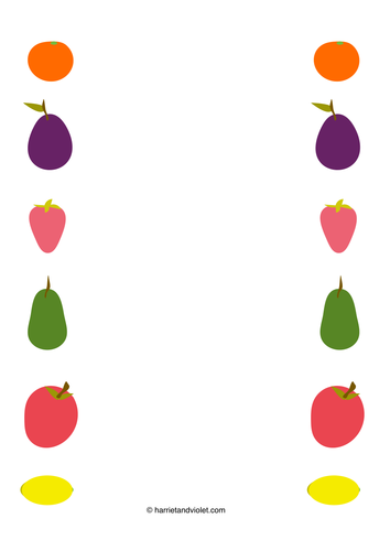 Fruit - border paper and page of images | Teaching Resources