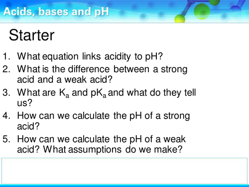 AQA A Level pH Calculation