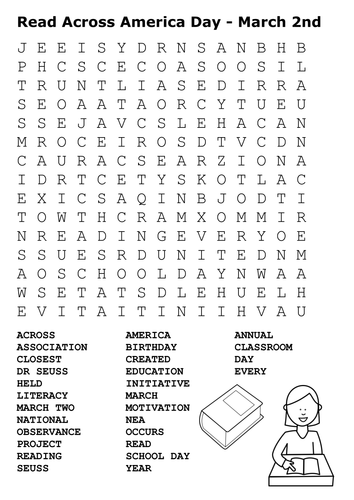 Read Across America Day Word Search