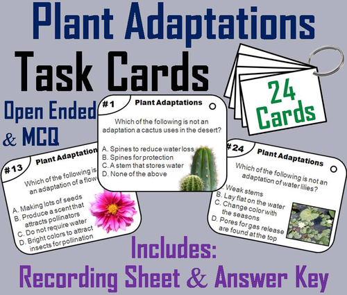 Plant Adaptations Task Cards