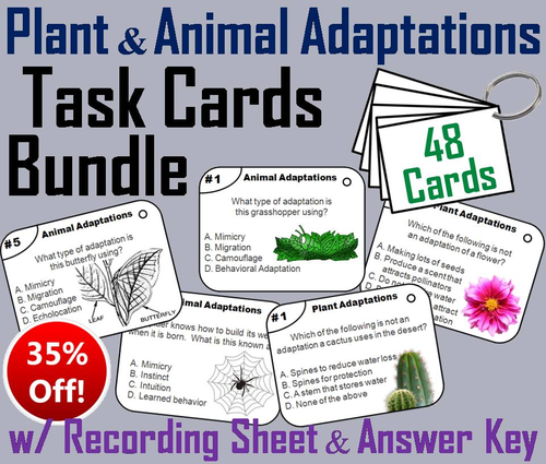 Plant and Animal Adaptations Task Cards