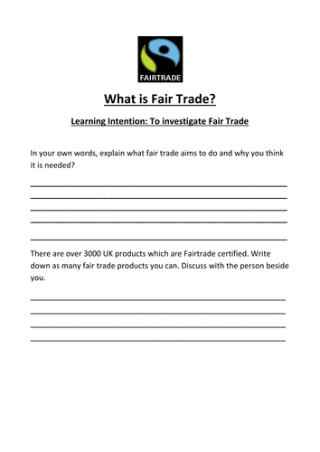 Fairtrade lesson
