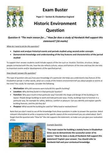 Elizabethan England - Historic Environment Question - Exam Buster