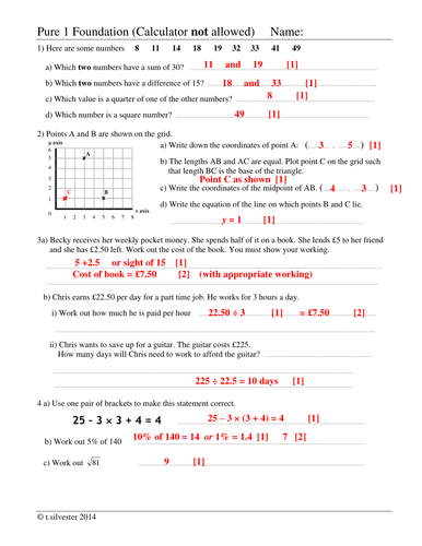 Maths: 12 Foundation Number and Algebra assignments