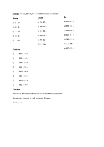 Subtraction sentences | Teaching Resources