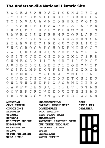 The Andersonville National Historic Site Word Search