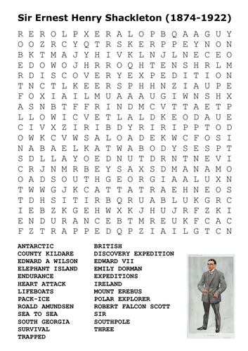 Sir Ernest Henry Shackleton Word Search