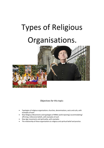 Types of Religious Organisations AQA