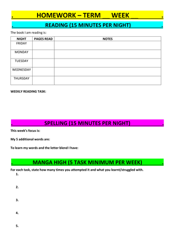 Homework Template