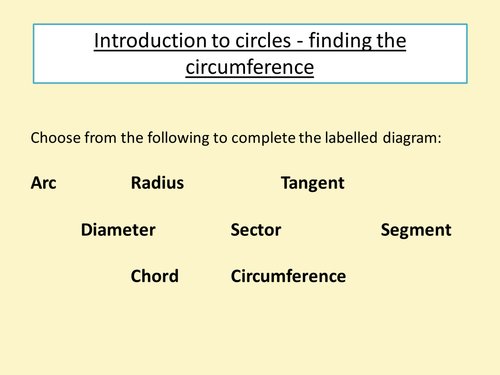 Circle parts and circumference