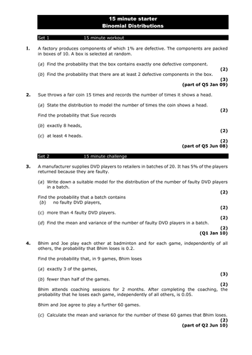 Statistics 2 - 15 min exam question challenges