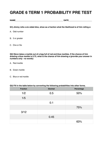 probability-pre-test-answers-and-progression-sheet-teaching-resources