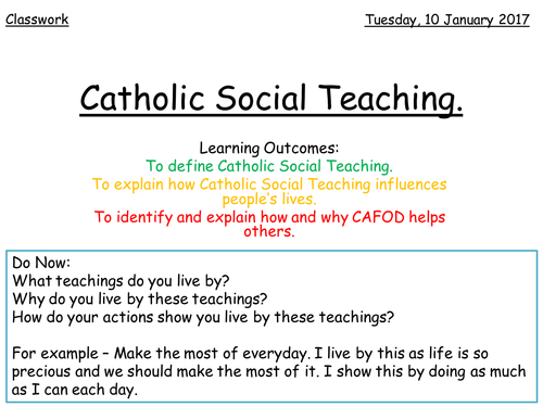 Catholic Social Teaching - Lesson 8