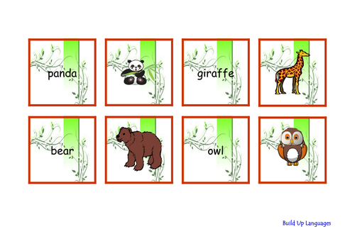 Wild Animals Cards Game Teaching Resources