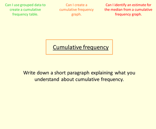 Cumulative frequency