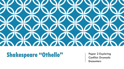 AQA A'Level Language and Literature (7707) Othello Lessons Introduction and Act 1