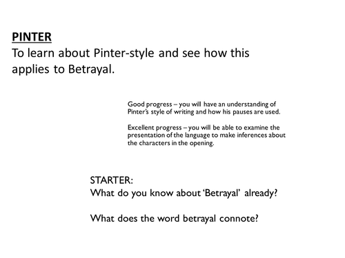 Introduction to Pinter's Betrayal - EDUQAS