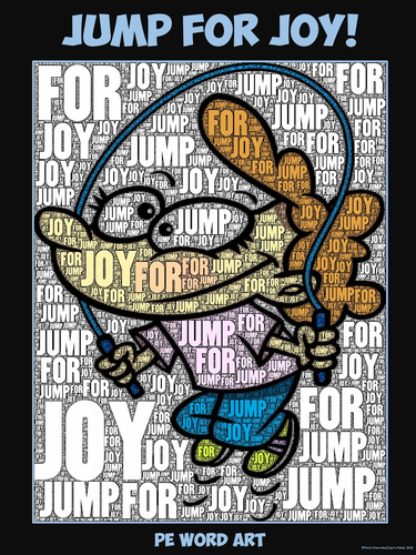 PE Word Art Poster: "Jump for Joy"
