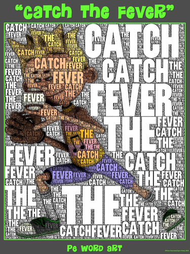 PE Word Art Poster: "Catch the Fever" (Baseball)