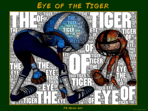 PE Word Art Poster: "Eye of the Tiger"