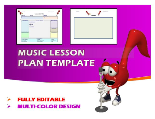 Lesson Plan Template- Music (Editable)