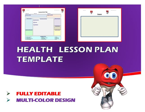 Lesson Plan Template- Health (Editable)