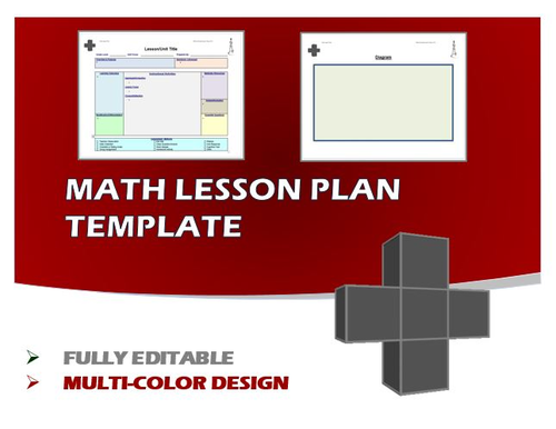 Lesson Plan Template - Math (Editable)