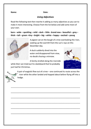 By the Riverside - Using Adjectives