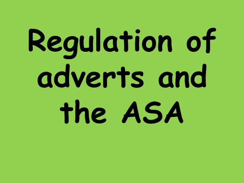 Regulation - advertising