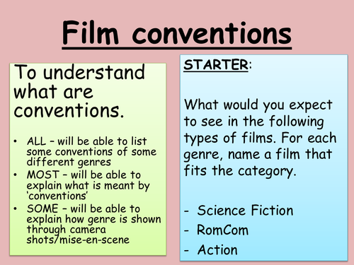 Film conventions/genre conventions