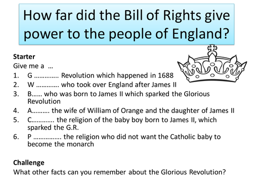 glorious revolution 1688 and bill of rights 1689