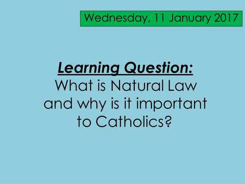 Natural Law and Catholic Attitudes Towards Science