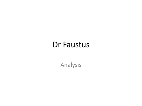 Dr Faustus and the gothic genre.