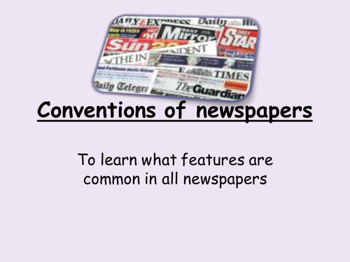 Newspaper and article conventions