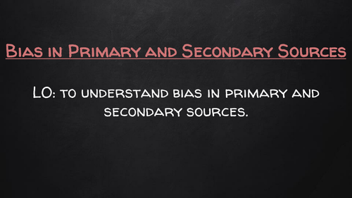 Primary and Secondary Sources