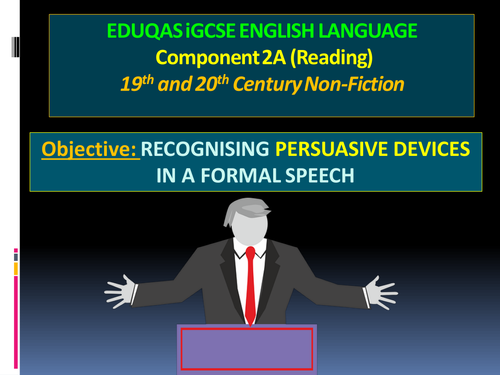 NEW EDUQAS iGCSE LANGUAGE COMPONENT 2a - A FORMAL SPEECH