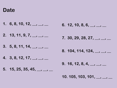 Year 4 Maths Starters or Extension Plenaries 2014 Curriculum