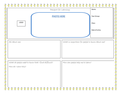 passport document template by Pupil Learning/ Behaviours/ For Passport View Learning/