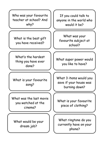 Icebreakers In 2021 Icebreaker Question Cards Free Printable Worksheets 