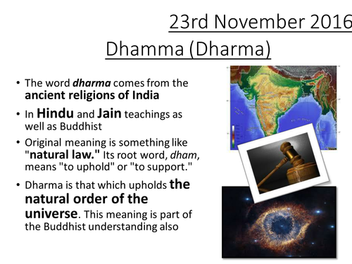 AQA RS A New Specification - Buddhist Beliefs - Dharma/Dhamma