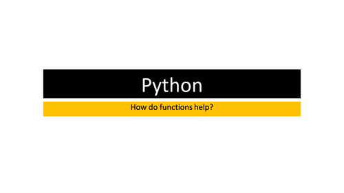 Python - Functions and Selection