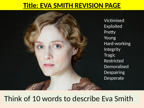 Eva Smith in 'An Inspector Calls'