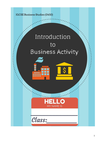 Chapter 1: Business Activity